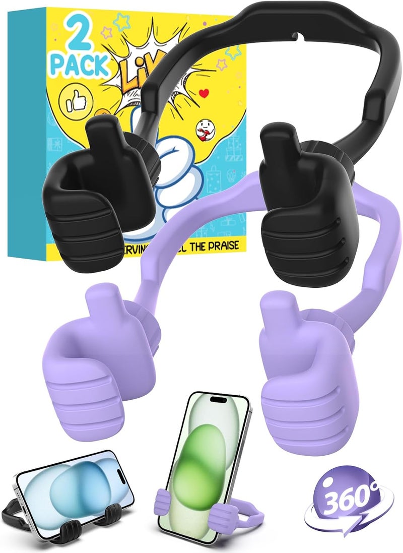 CALDEVER Stocking Stuffers for Teens Girls Boys Adults Cell Phone Stand: UPGRADE Adjustable Thumbs Up Lazy Phone Holder for Desk Cool Gadgets Fun Birthday Gift Ideas for Kids Teenager Women Gifts for Christmas - Image 1